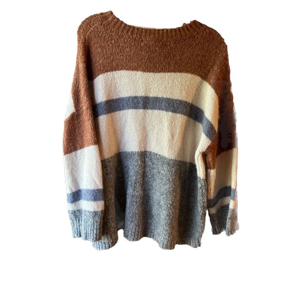 Newbury Kustom Sweaters - Newbury Kustom Women's Size Small Striped Cozy Knit Long Sleeve Pullover Sweater